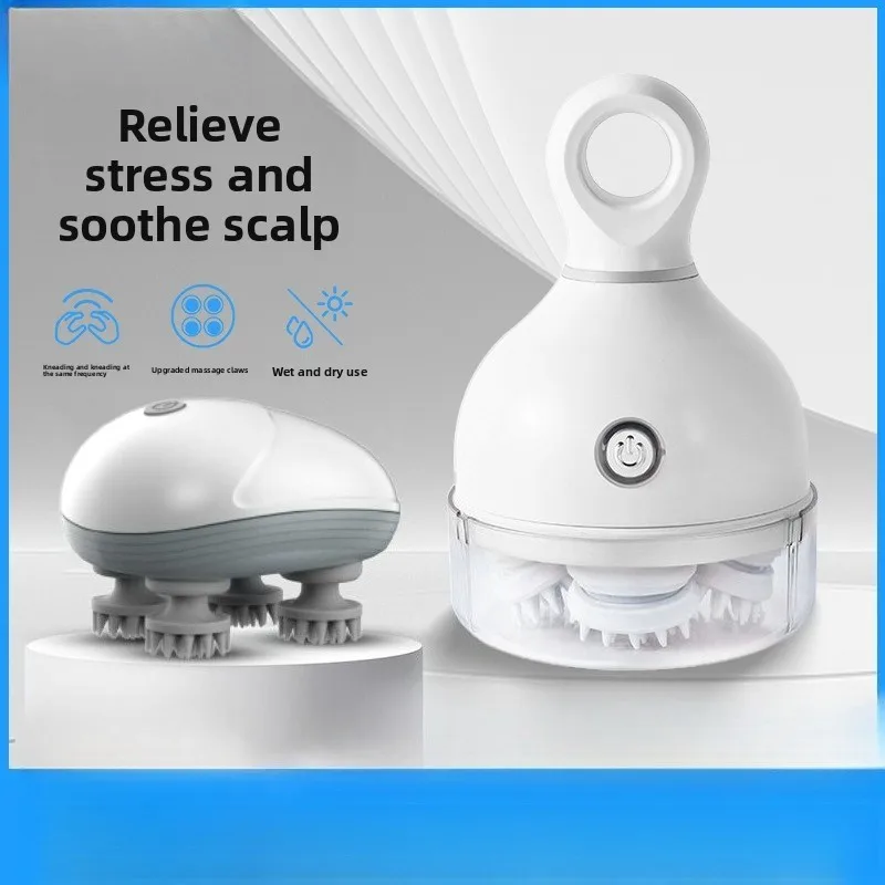 

Head Massager Head Therapy and Compression Acupoints Electric Meridian Brush Waterproof Kneading Handheld