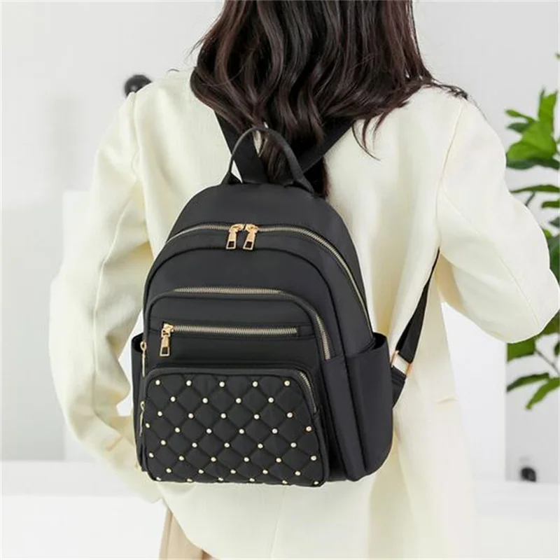 Fashion Bagpack Women High Quality Nylon Backpacks Female Big Travel Back Bag Large School Bags for Teenage Girls Shoulder Bag