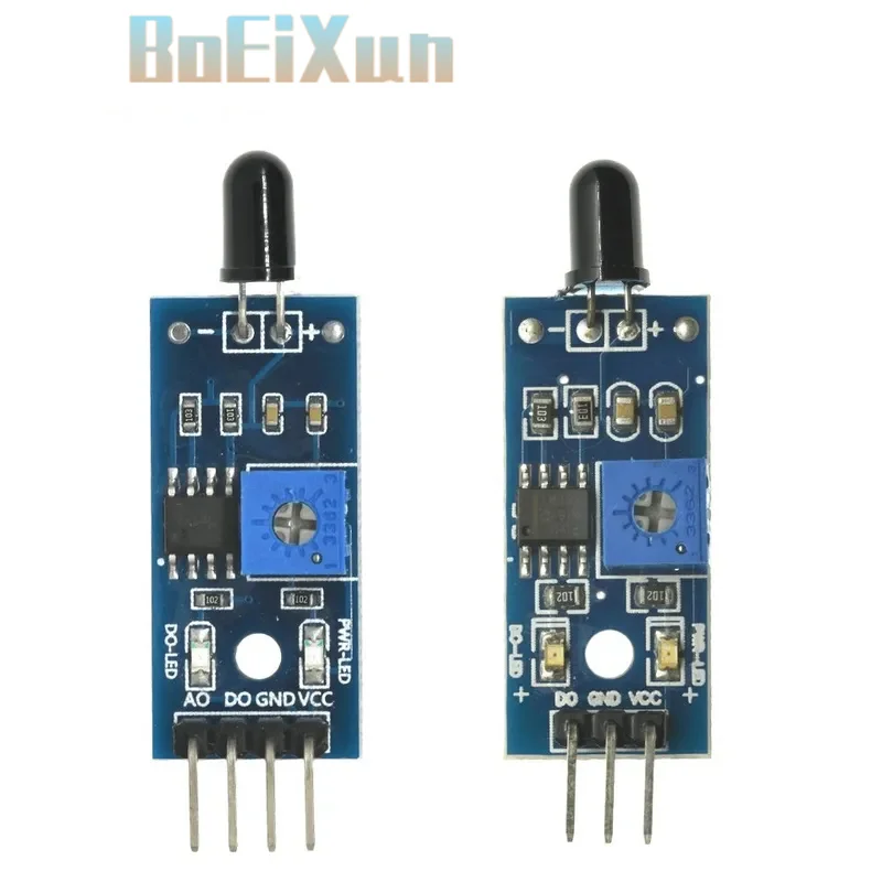 1-10PCS LM393 4Pin 3Pin IR Flame Detection Sensor Module Fire Detector Infrared Receiver Module For Diy Kit