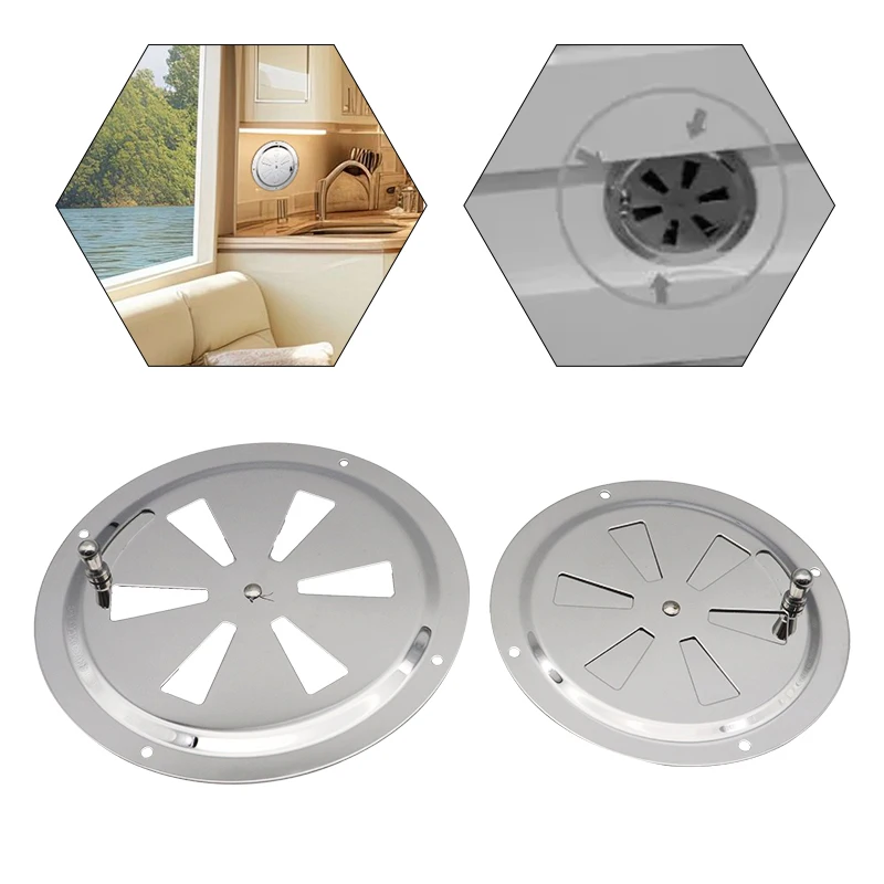 

Adjustable Air Vent Stainless Steel Boat Marine Round Square Grille Ventilation Louvered Ventilator Grill Cover Side Knob Open