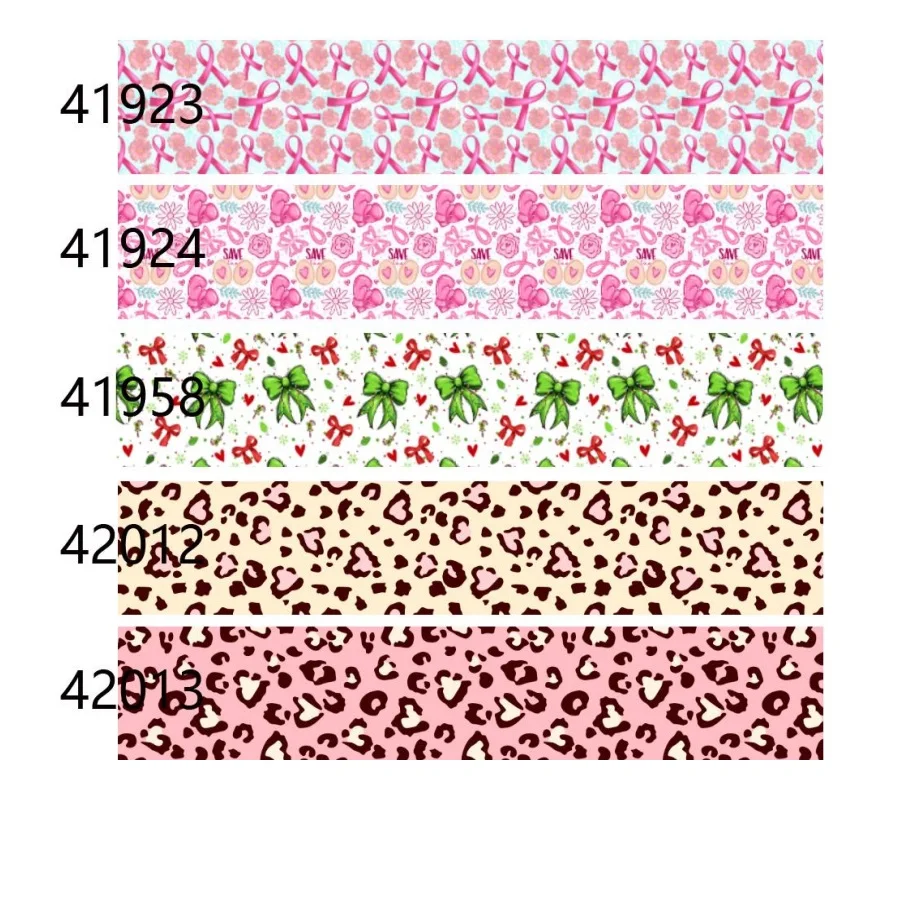 

50yards Leopart Printed Ribbon Grosgrain Flower Ribbons for Hairbows Crafts Material Decoration DIY Accessories