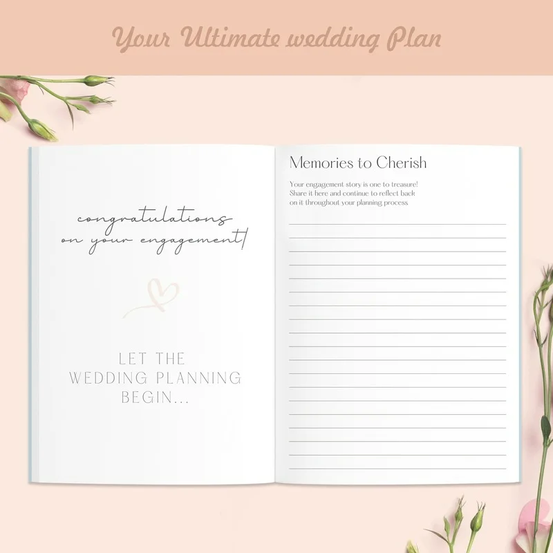 Wedding Planner Schedule A5 Strap Coil Notebook Gift Book Hand Diary Plan  Journal Notebook