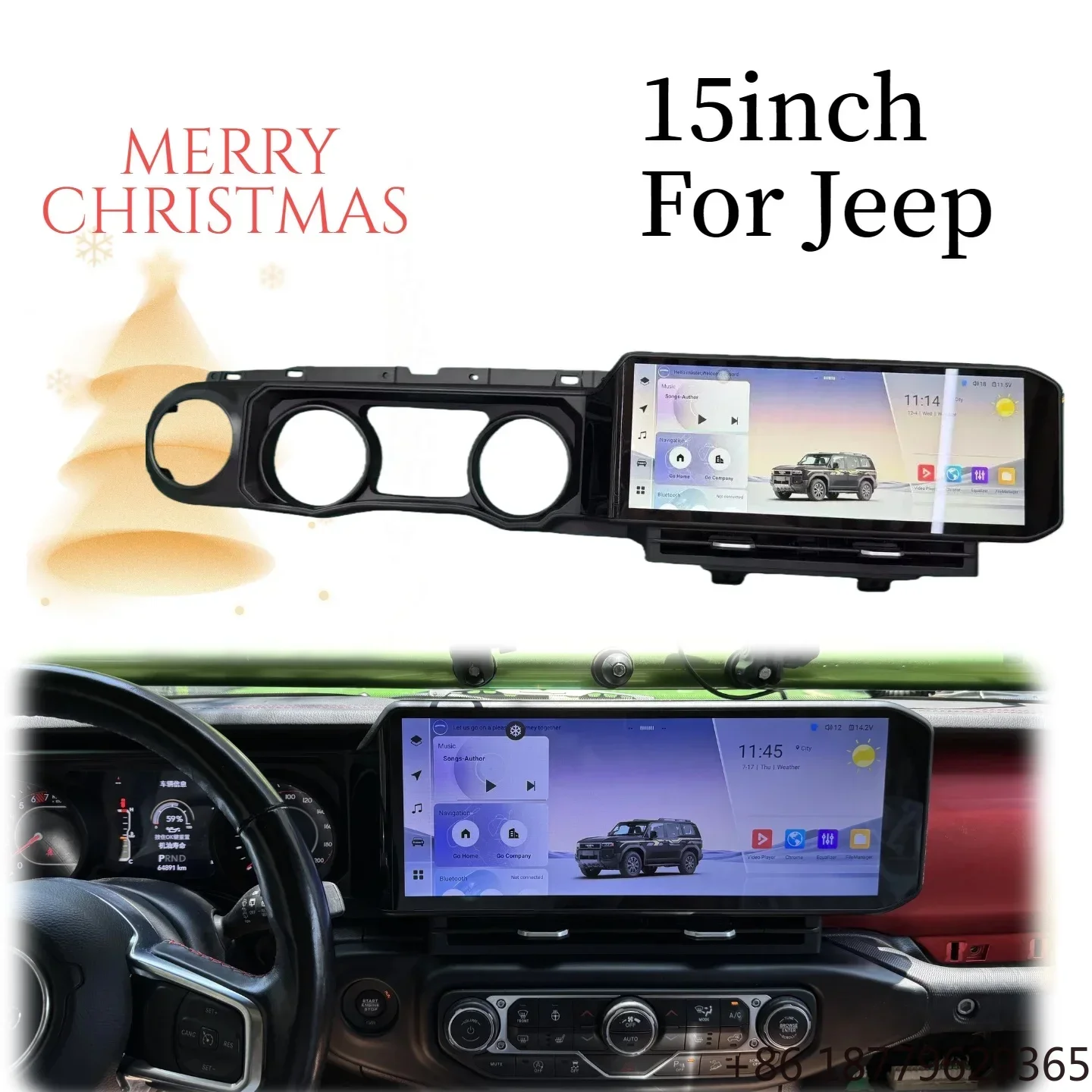 15 Inch Multimedia Android Car Radio Digital Cluster Dashboard Off-Road SUV Fitment 2018-2024