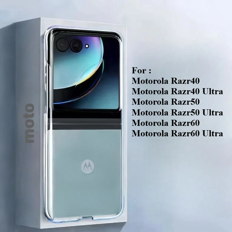 Para Motorola Razr60 Ultra Funda transparente fina y ligera cubierta de PC transparente para Motorola Razr 60 50 40 Ultra Funda a prueba de golpes