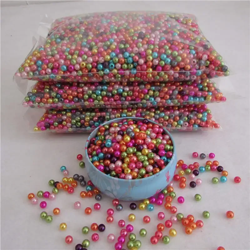 mix colours straight hole  ABS Beads Imitation Plastic Pearl For Jewelry Accessories Beads & Findings Making DIY Bracelet Making