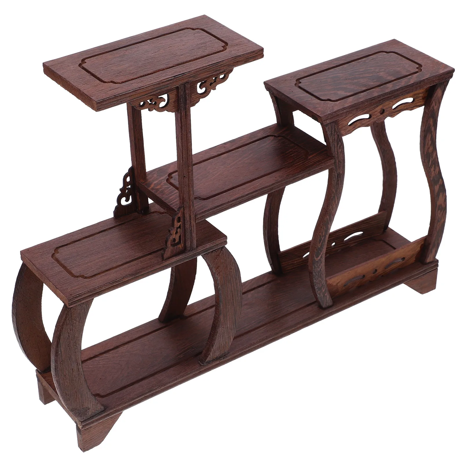 

Natural Solid Wood Display Shelf Chicken Wing Wood Collection Stand Carved Wooden Rack For Collectibles Decor Storage Holder