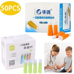 50Pcs/box 28G Disposable Blood Collection Auto-retraction Needles Bloodletting Sterile Painless Lancets Fast