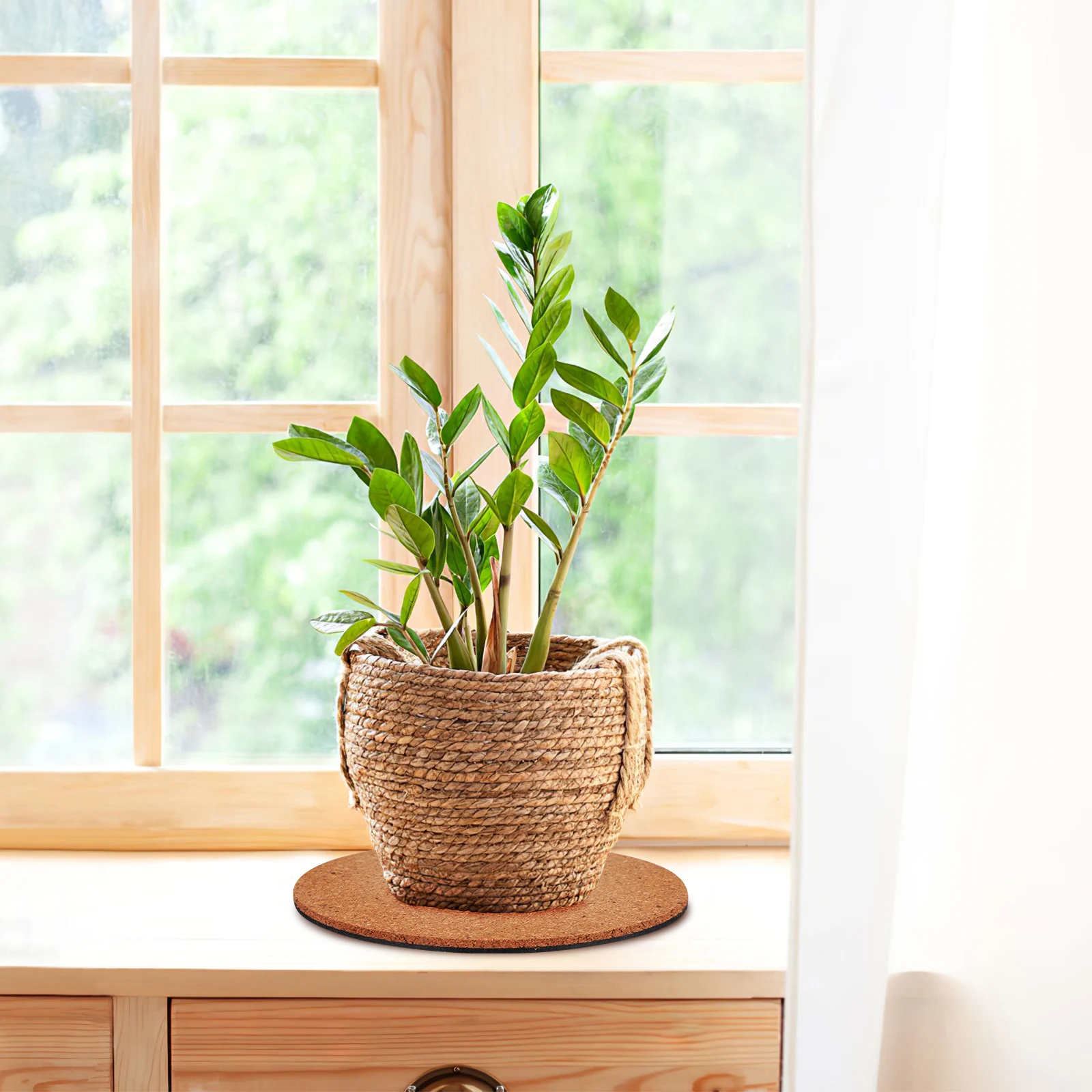 

9Pcs Plant Coasters Non Slip Round Plant Flowerpot Plate Mat DIY Craft Supplies Cork Coasters