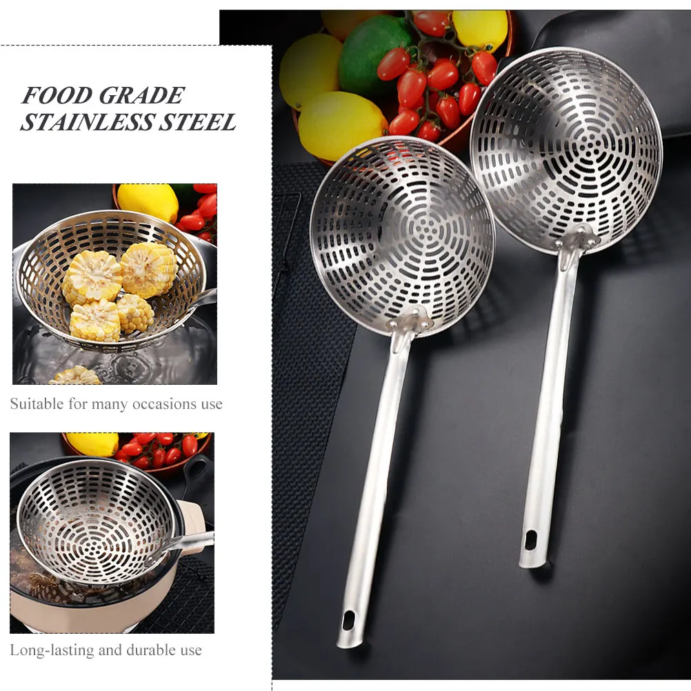 

Household Stainless Steel Spaghetti Strainer Spoon Kitchen Cooking Colander Multifunctional Filter for Noodles Eggs Vegetables