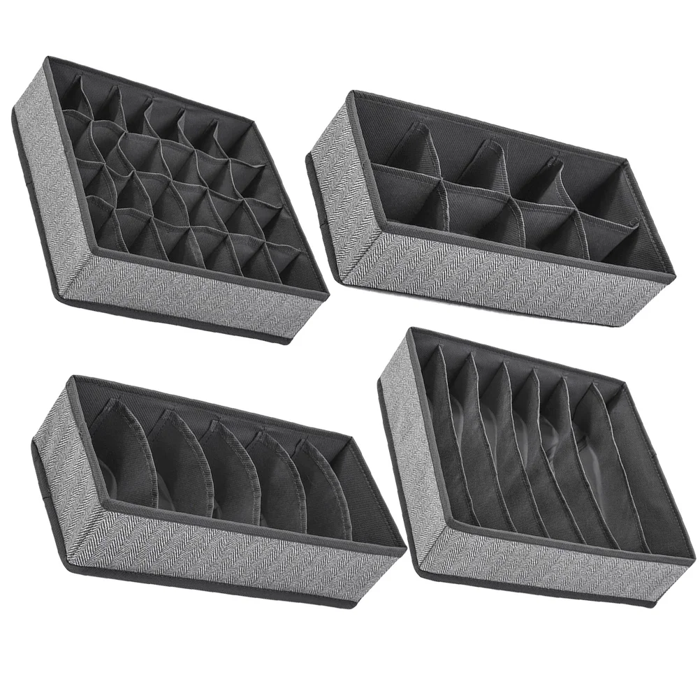 

4Pcs Underwear Storage Holder Multi-Functional Drawer Organizer Box for Socks Briefs Bra Organizer Closet Cabinet Tidy