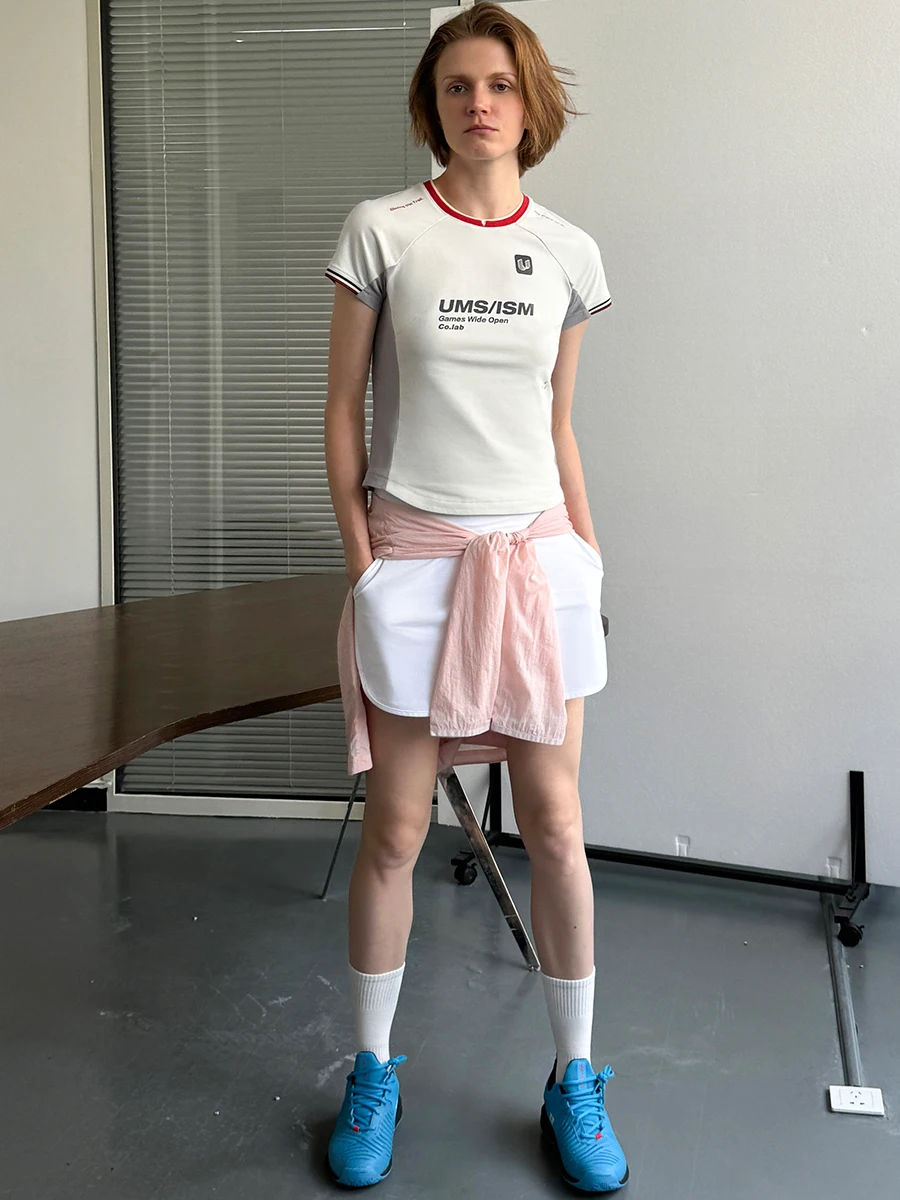 速乾性 UMISM スポーツ Tシャツ 半袖 ランニング バ - Badminton Logo のレビューと価格