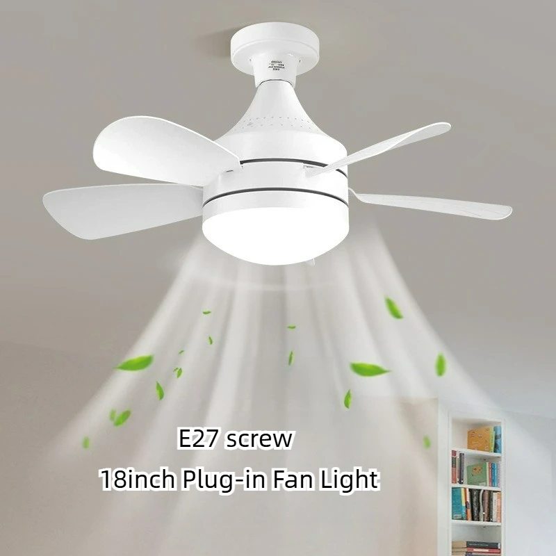 433MHz RF Remote E27 Ceiling Fan Light Detachable Blades Super Quiet 3 Color Dimmable Lamp For Bedroom Dining Room Home