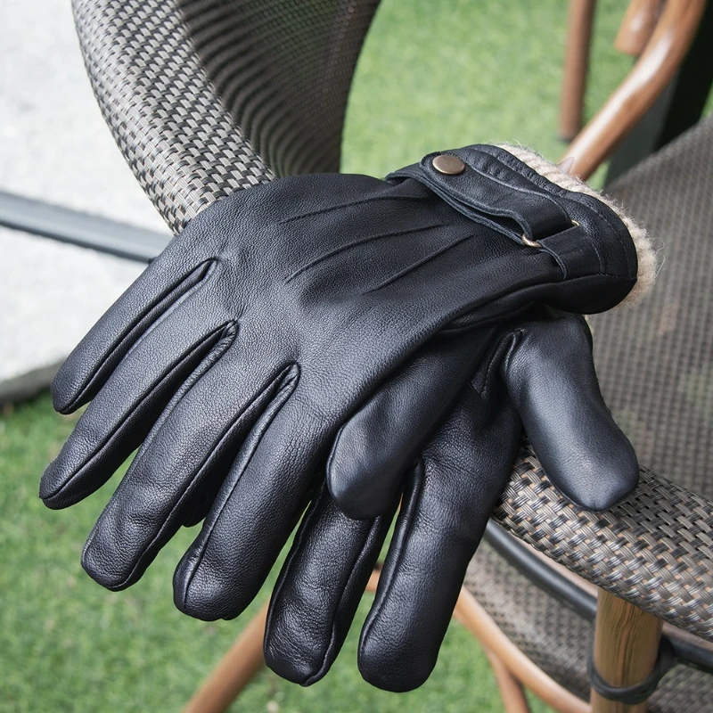 

Luxury Lambskin Gloves - Winter Touchscreen Premium Leather Gloves for Driving, Outdoor Riding, Unisex Cold Weather Gift