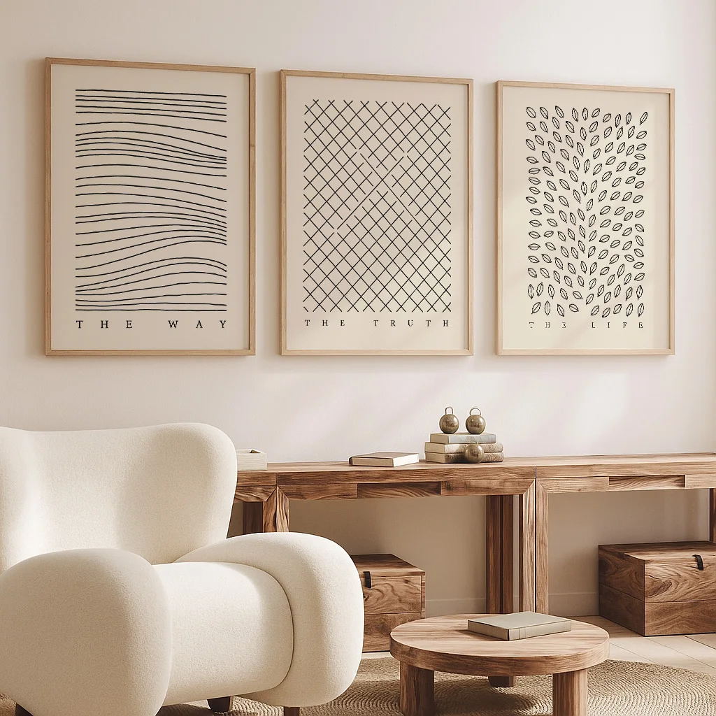 Ensemble d'art mural de la Bible domestique, la façon de la vérité, la vie, moderne et minimaliste, imprimés d'art en toile pour salon, chambre à coucher, décoration de la maison