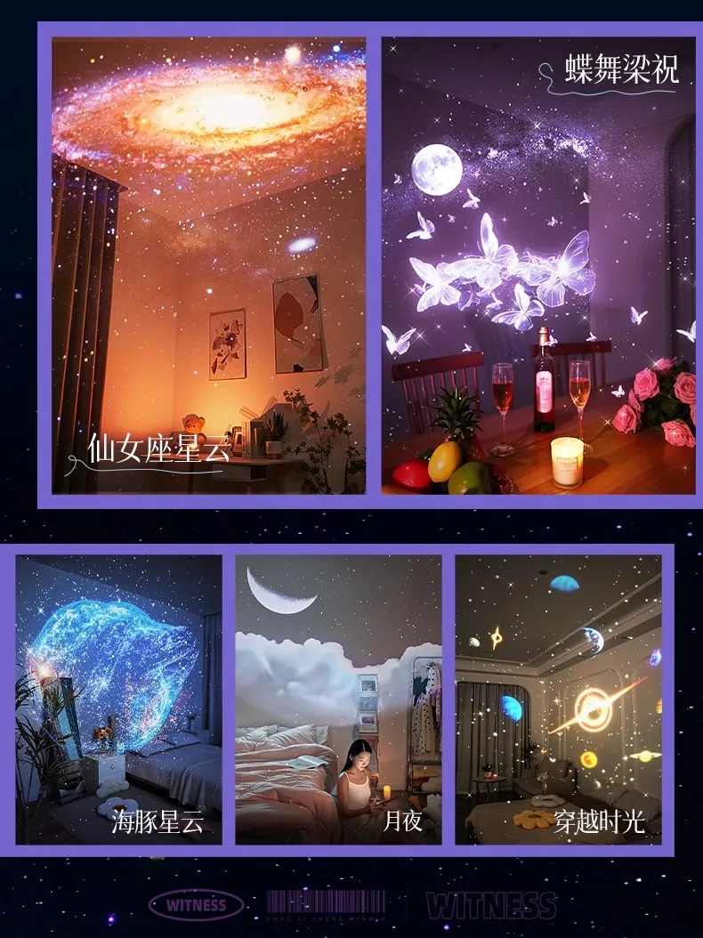 3D Galaxy Star Projector Projection Films Photo Galaxy Starry Sky Projector Lamp Slides（Excluding projectors machine）