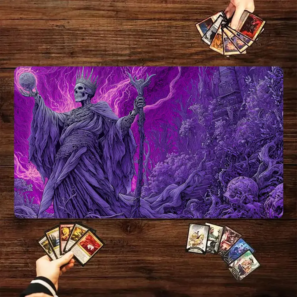 The Eerie Skeleton Warlock Magic Card Battle Mat TCG Playmat Anti-Slip Base 35X60CM Gathering Gaming Mats Board Game Mat for TCG