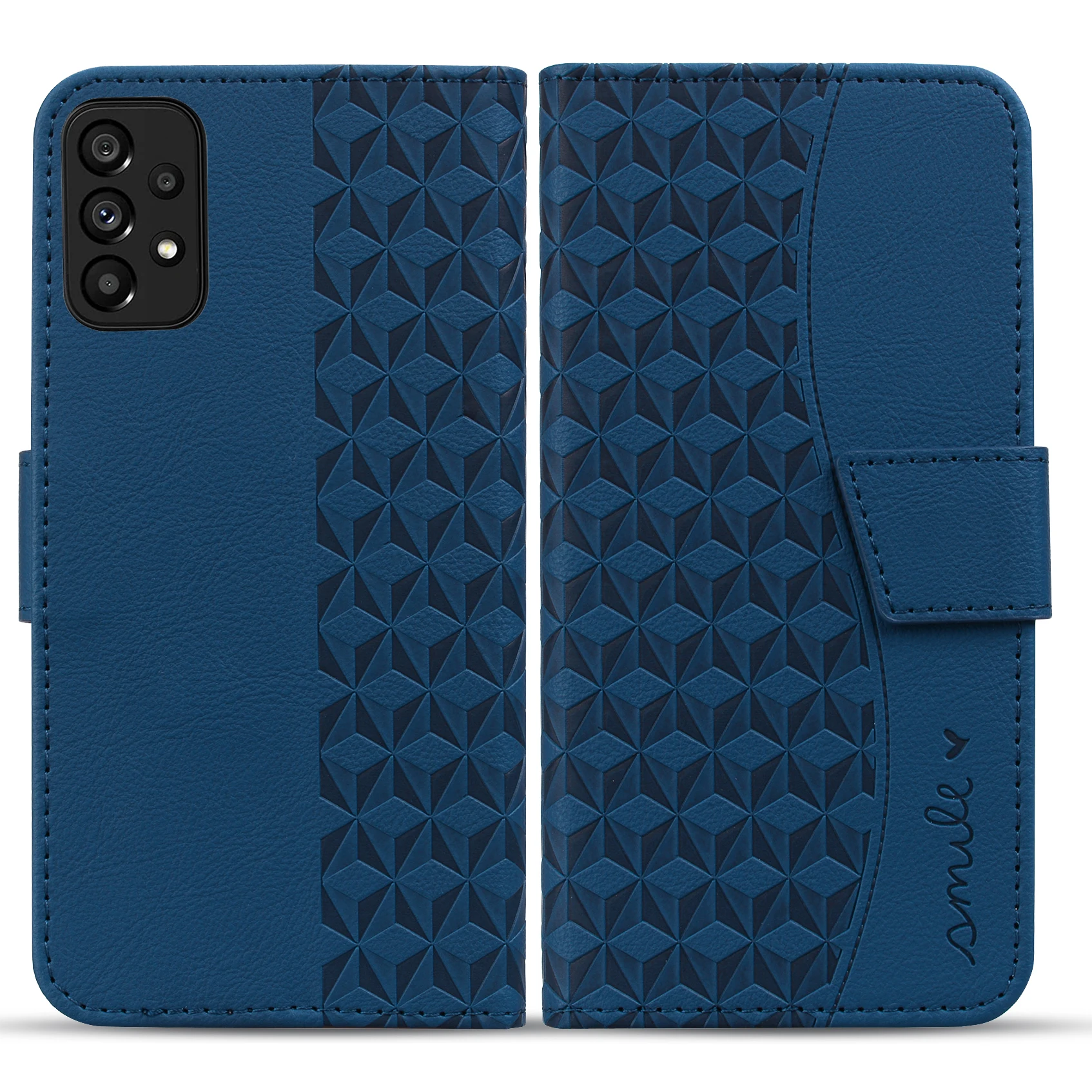 Flip Leather Business Diamond Shaped Cover For Samsung Galaxy A22 A23 4G 5G Magnetic Button Card Slot Wallet Shockproof Case