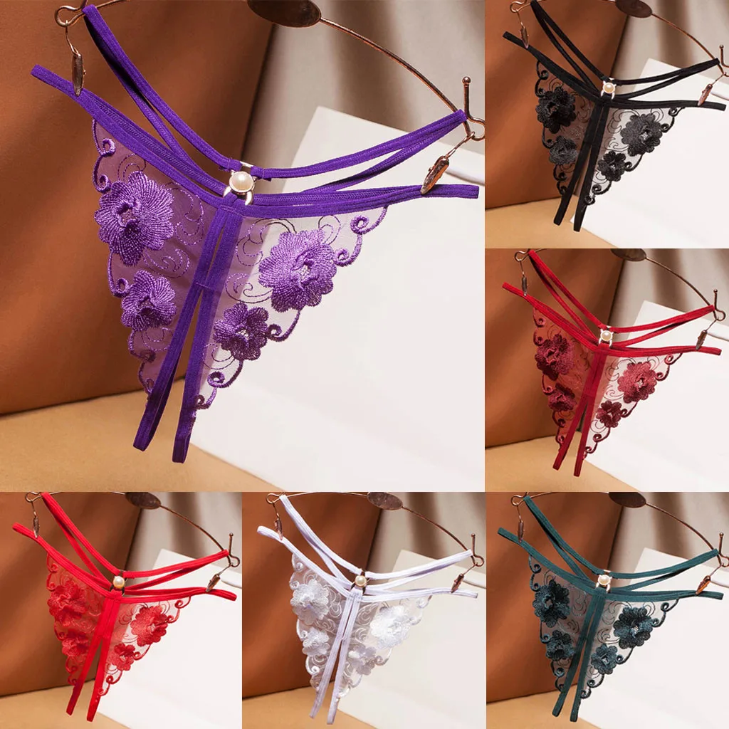 

Female Sexy Lace Thong Sexy Panties Thong Fashion Thin Hollow Out See-throught Briefs Underwear