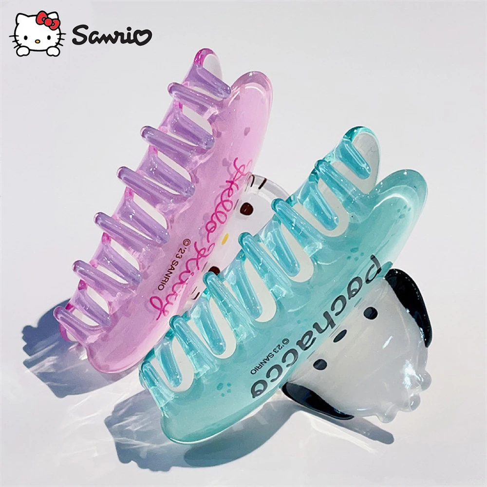 Kawaii Sanrio Y2K Anime Hello Kitty Hair Clip Cute Kuromi Cinnamoroll Acrylic Girl Big Clip Hair Bun Student Hairpin Hair Gift