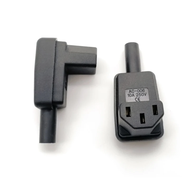 90 Degree Right Angle IEC 320 C13 Female Plug 10A 250V AC Power Solder‑Type Connector for DIY Power Cable