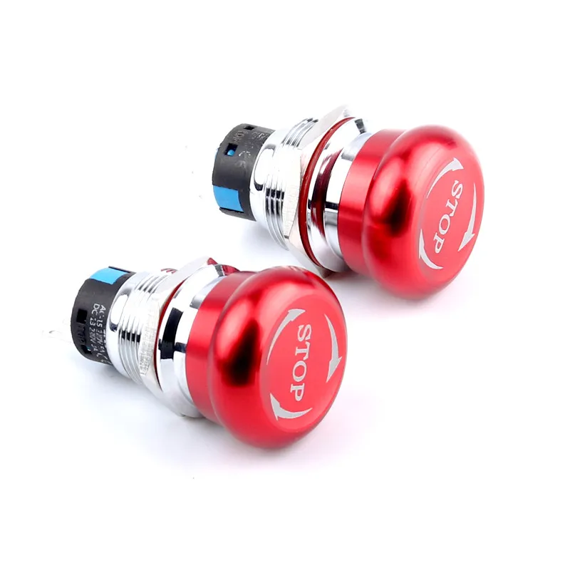 16mm19mm22mm Emergency Stop Button Switch Mushroom Head Red Start Stop Red Double Control Metal Switch