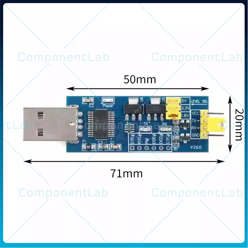 2-8pcs USB to TTL serial port module for 1.8V/3.3V/5V level conversion, download and burning device FT232RL