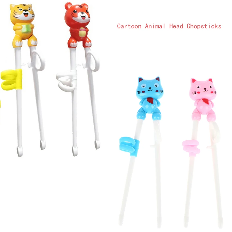 【AD】1 Pair Chopsticks For Kids Cartoon Tiger Learning Chop Sticks Reusable Training Chopsticks Cute Children Tableware Set