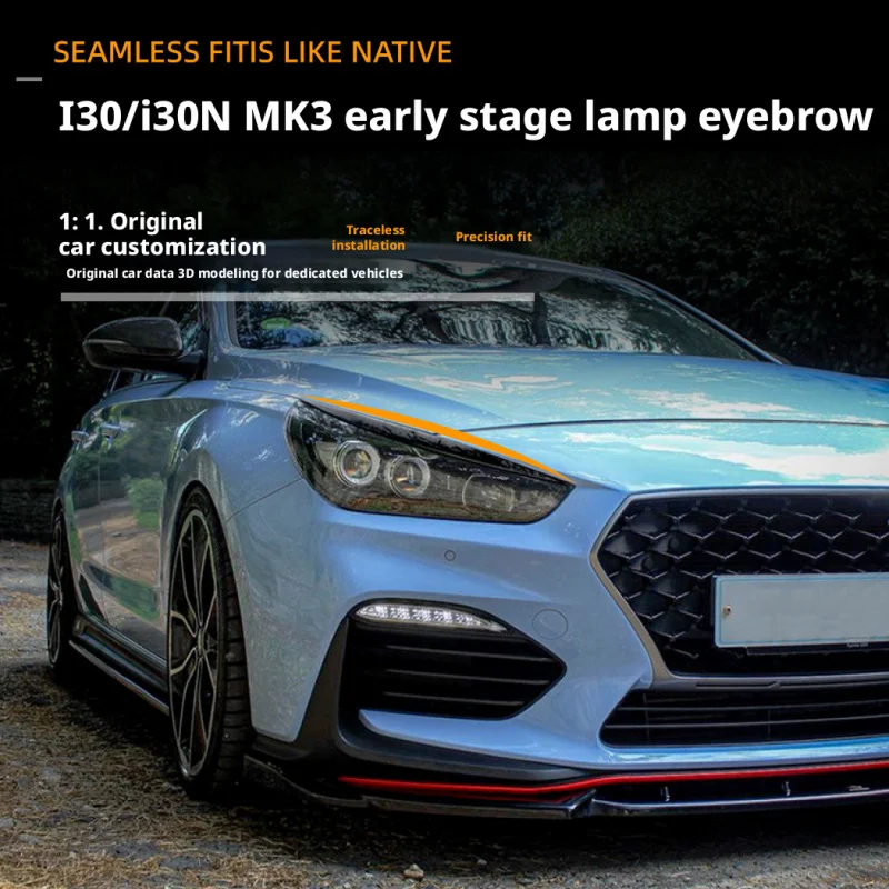 

Applicable to ModernI30 I30n MK3 2017-19Headlight eyebrow body stickers, decorative stickers, exterior modification accessories