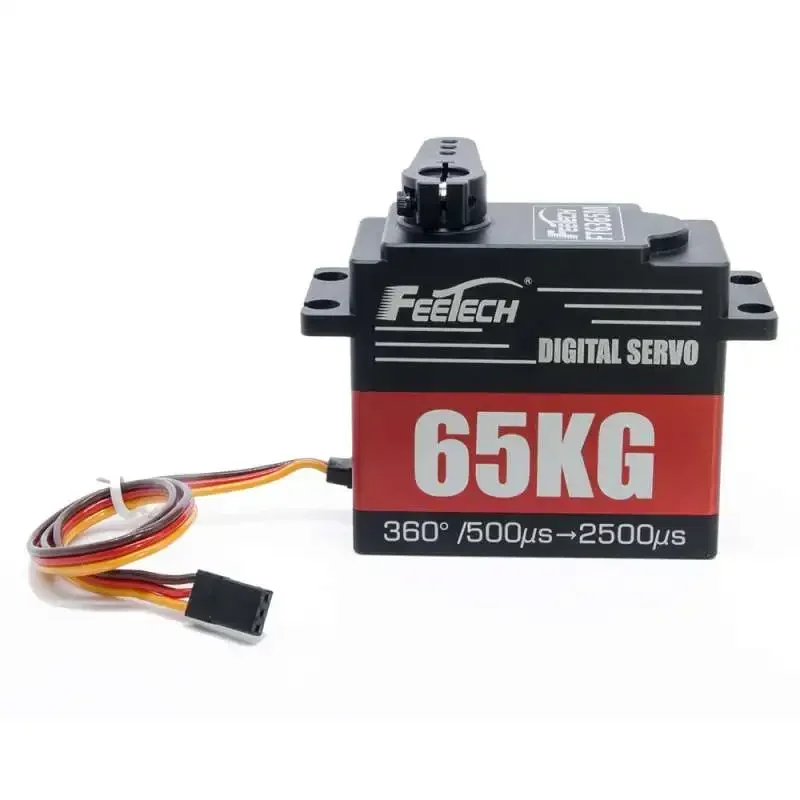 65KG Digital Servo 12bit Magnetic Encoded 360 Degree Angle Controllable 7.4V Full Metal Steel Gear For RC Car Helicopter FT6365M