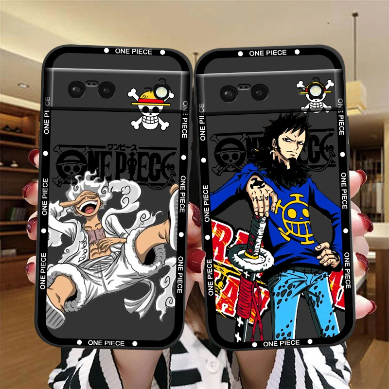 One Piece Luffy Cartoon Art For Google Pixel 9 8 7A 7 6A 6 5A 5 4 4A XL 5G Black Silicon Shockproof Shell Cover Phone Case