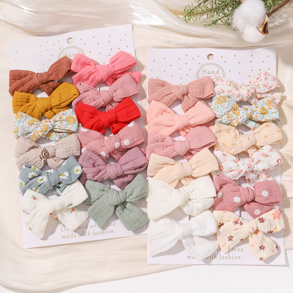 

8/10/12Pcs New Bow Hair Clips for Cute Girls Handmade BB Hairpins Barrettes Headwear Fashion Kids Hair Accessories Set Wholesale