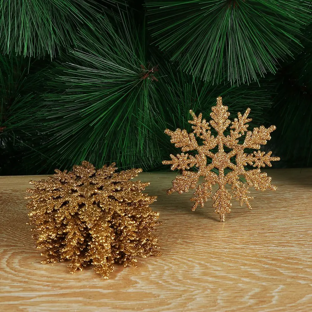 10 cm Weihnachten Glitzer Schneeflocke Hängender Anhänger DIY Handwerk Festival Dekoration Bling Bauble Festival Partyzubehör
