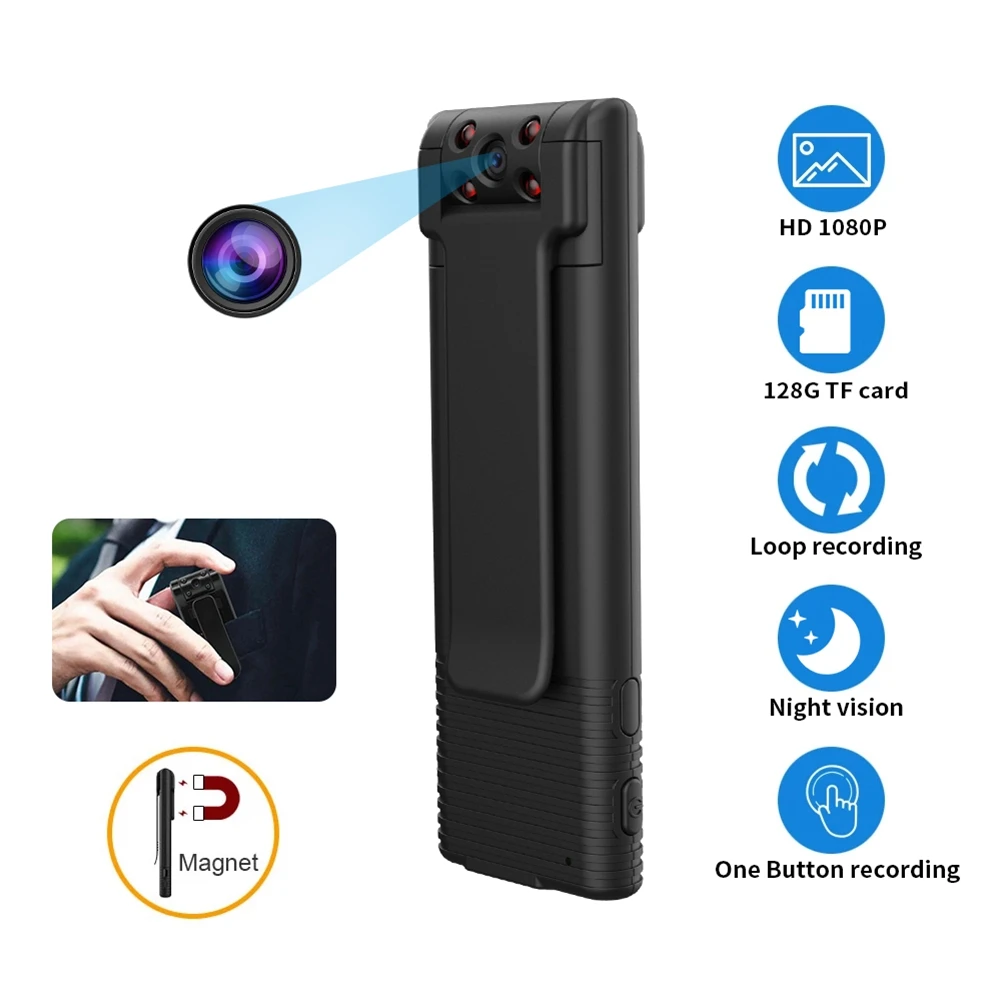 B21 HD1080P Mini Camera Portable Digital Video Recorder Body Camera Night Vision Recorder Miniature Magnet Camcorder