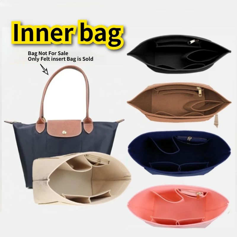 

Фетровая сумка-вставка подходит для сумки Longchamp, сумка-вкладыш, фетровая ткань, косметичка, поддержка, дорожная портативная вставка-органайзер для кошелька