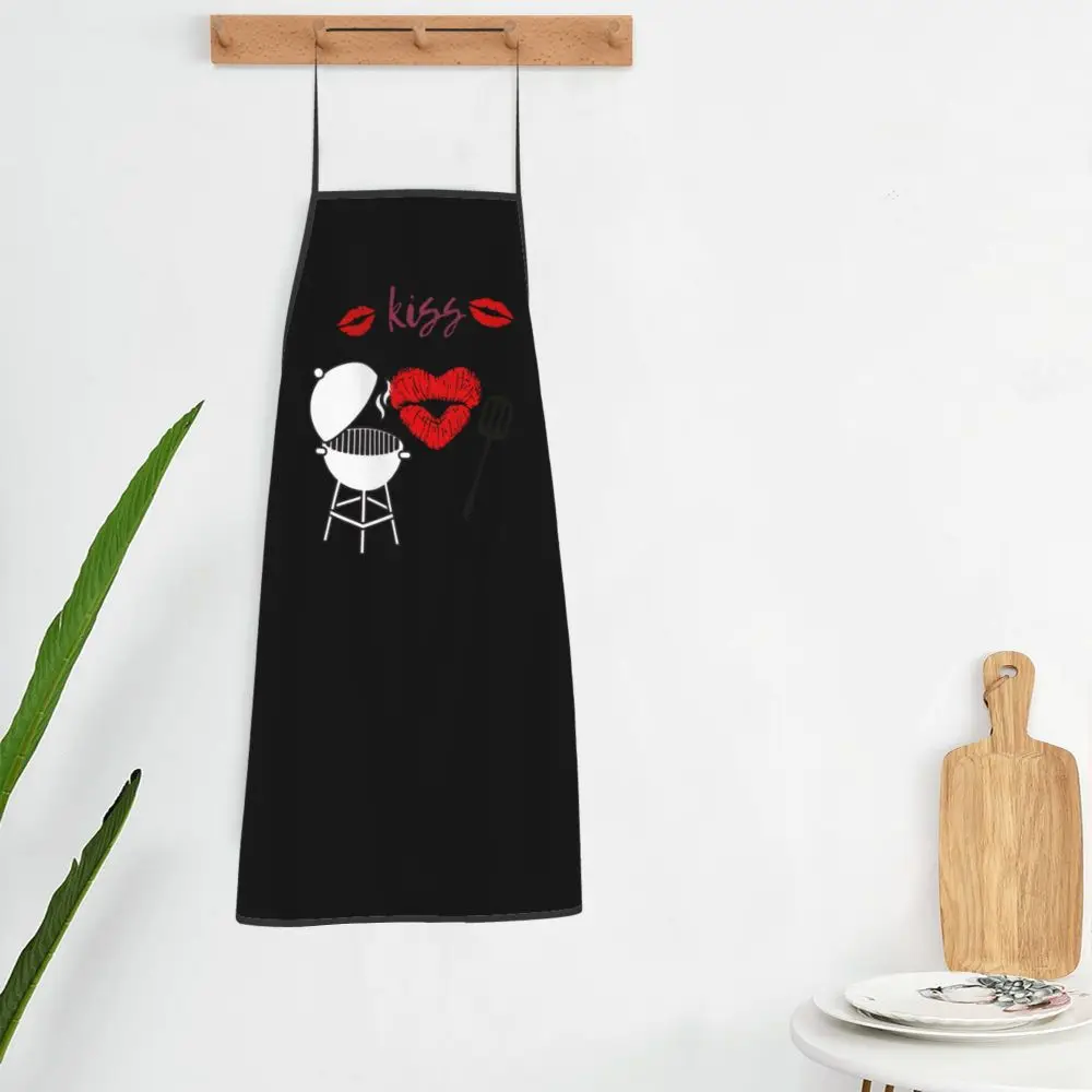 "Kiss Me I'm A Greek" Kitchen Apron - Waterproof & Oil-Proof With Large Pockets, Adjustable Straps