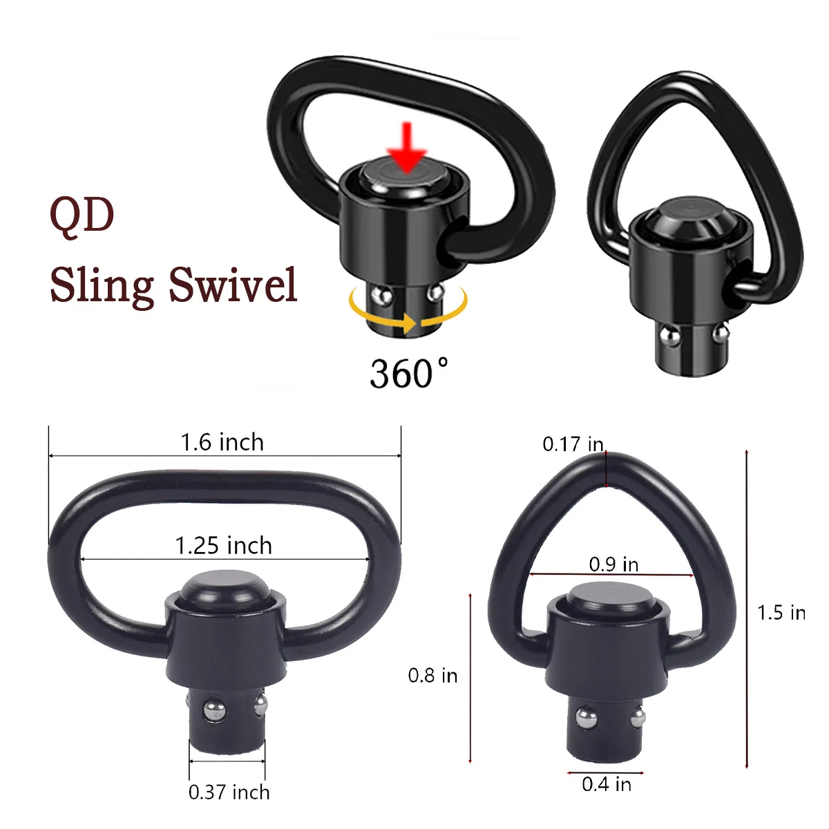 New Rifle Push Button QD Release Sling Swivel Mount Ring Adapter Sling Swivel Mount Rifle Weapon Hunting Accessories