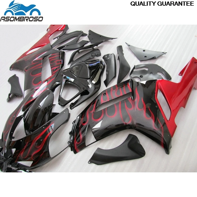 

Red Black Motorcycle parts for Kawasaki Ninja ZX6R fairing kit 2007 2008 plastic fairing set zx6r 08 08 GF19