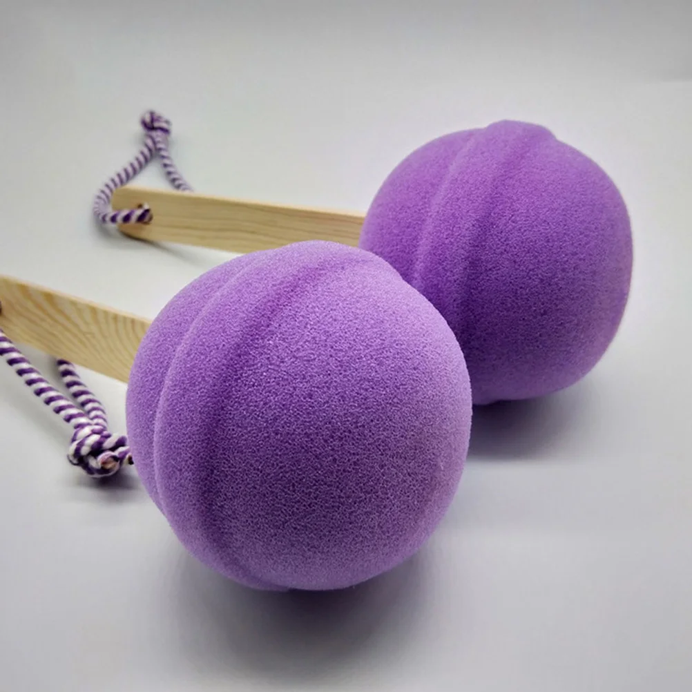 

4Pcs Lollipop Bath Sponge Shower Brush Long H Scrubber Kids Baby Foam Producing Easy Clean Deep Cleansing Bath Tool Body Wash