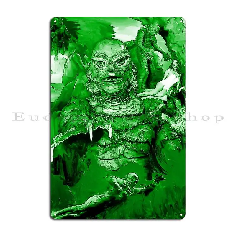 The Creature From The Black Lagoon Metal Plaque Poster Party Plaques Custom Home Living Room Tin Sign Poster