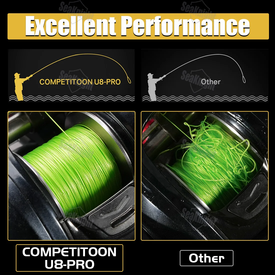 SeaKnight Super Smooth U8 Pro Competitions Fishing Line  15LB/17LB/22LB/25LB  150M Seawater-proof UV-proof Si+Coating