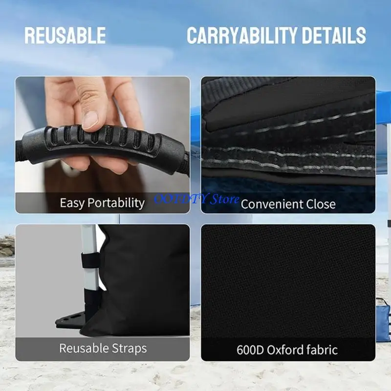 367A 4Pcs Heavy Duty Sandbags Sunshades Fixed Weights For Securing Event Tents Safely