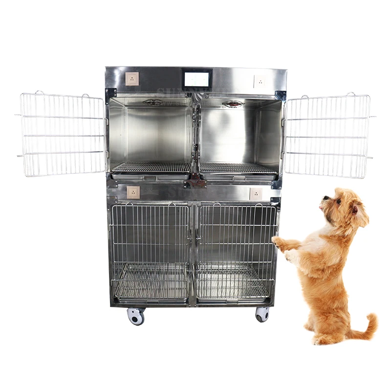 

SY-W020-1 touch screen veterinary ICU intensive care stainless steel cages vet oxygen cage