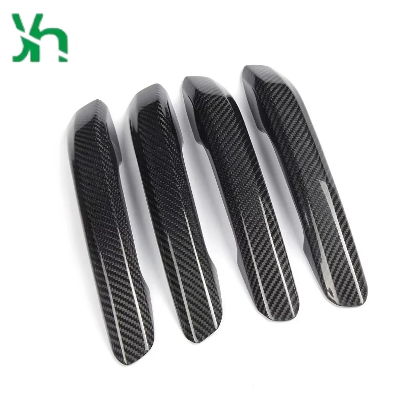 لأودي A4 A5 Q5 2017 غطاء مقبض السيارة الخارجي من ألياف الكربون الجافة #3