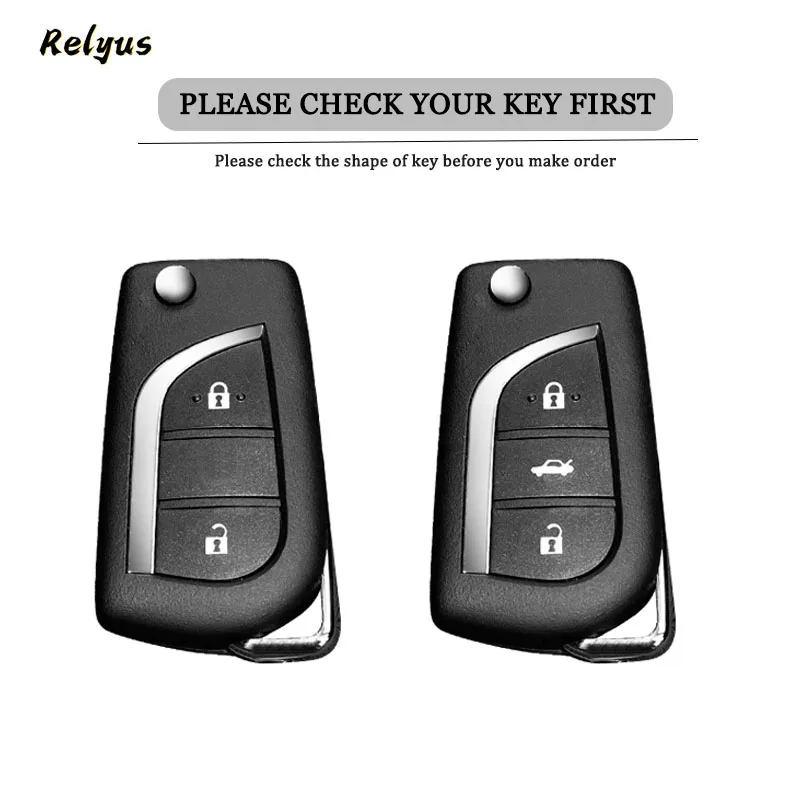 TPU Car Key Case Flip Cover for Toyota Auris Corolla Avensis Verso Yaris Aygo Scion TC IM Camry RAV4 Forturner Hilux Keychain