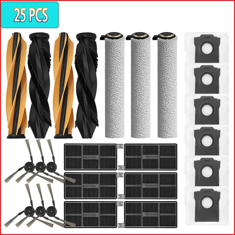 Hauptbürste, Seitenbürste, Filter, HEPA-Rolle, Wischtuch, Beutel für Dreame Aqua 10 Ultra Roller / Aqua10 Roller Ersatzteile und Zubehör