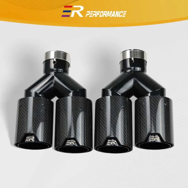 

ER Performance Dual Carbon Fiber Black Exhaust Tips Universal BMW Car Exhaust Pipes upgrade