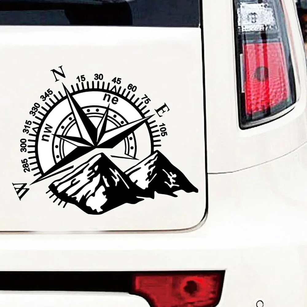 Hood Car Sticker Mountain-Compass Large Vinyl Car Bonnet Side Stickers Van Decal Camper Caravan Car Decoration Covering Film