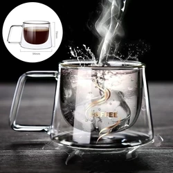 1/2PCS Double Wall Glass Coffee Mug Heat Resistant Tea Milk Juice Coffee Water Espresso Cup Thermo Insulated Cup for Household