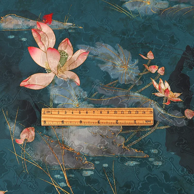 Новое красное марлевое платье с цветочным принтом лилии, осеннее и зимнее платье Cheongsam