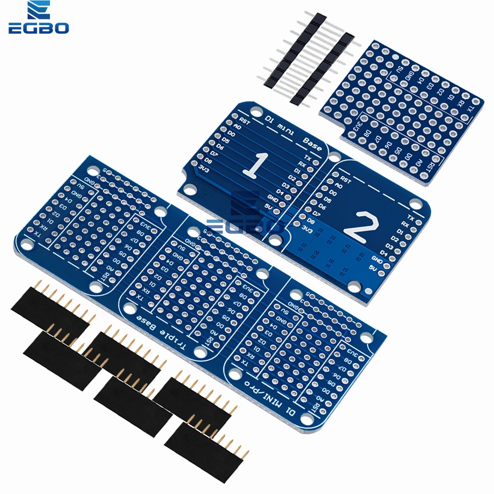 D1 درع مزدوج صغير لـ WeMos D1 Mini Dua Sided Perf Board لـ Arduino متوافق مع ProtoBoard Shield Triple